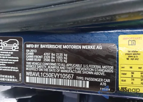 2014 BMW X1 xDrive28I из США, поврежденный, VIN WBAVL1C50EVY10567